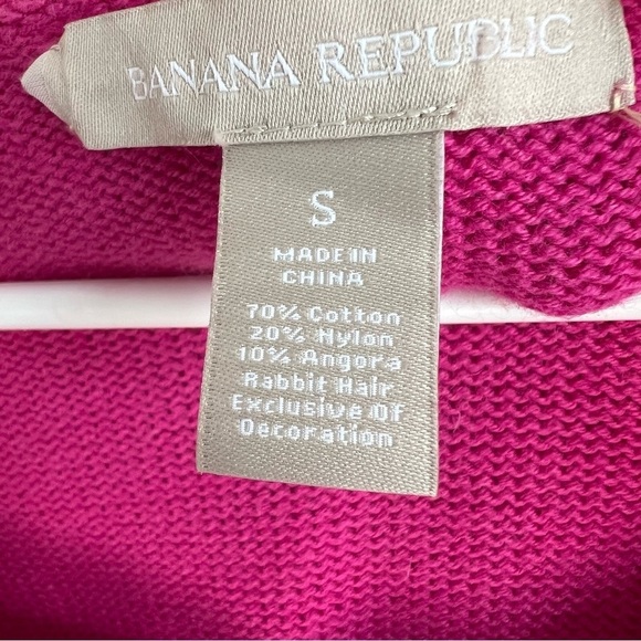 Banana Republic Cotton Angora Blend Crew Neck Sweater Sz S Pink Barbie Sequins - Picture 9 of 9